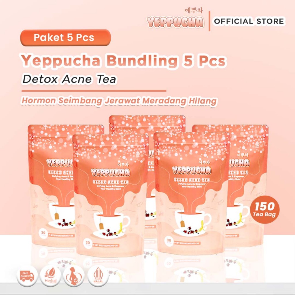 

Yeppucha Bundling 5 Pcs Herbal Tea Atasi Jerawat Hormon Pcos Promil | Jerawat Batu Untuk Pria Wanita