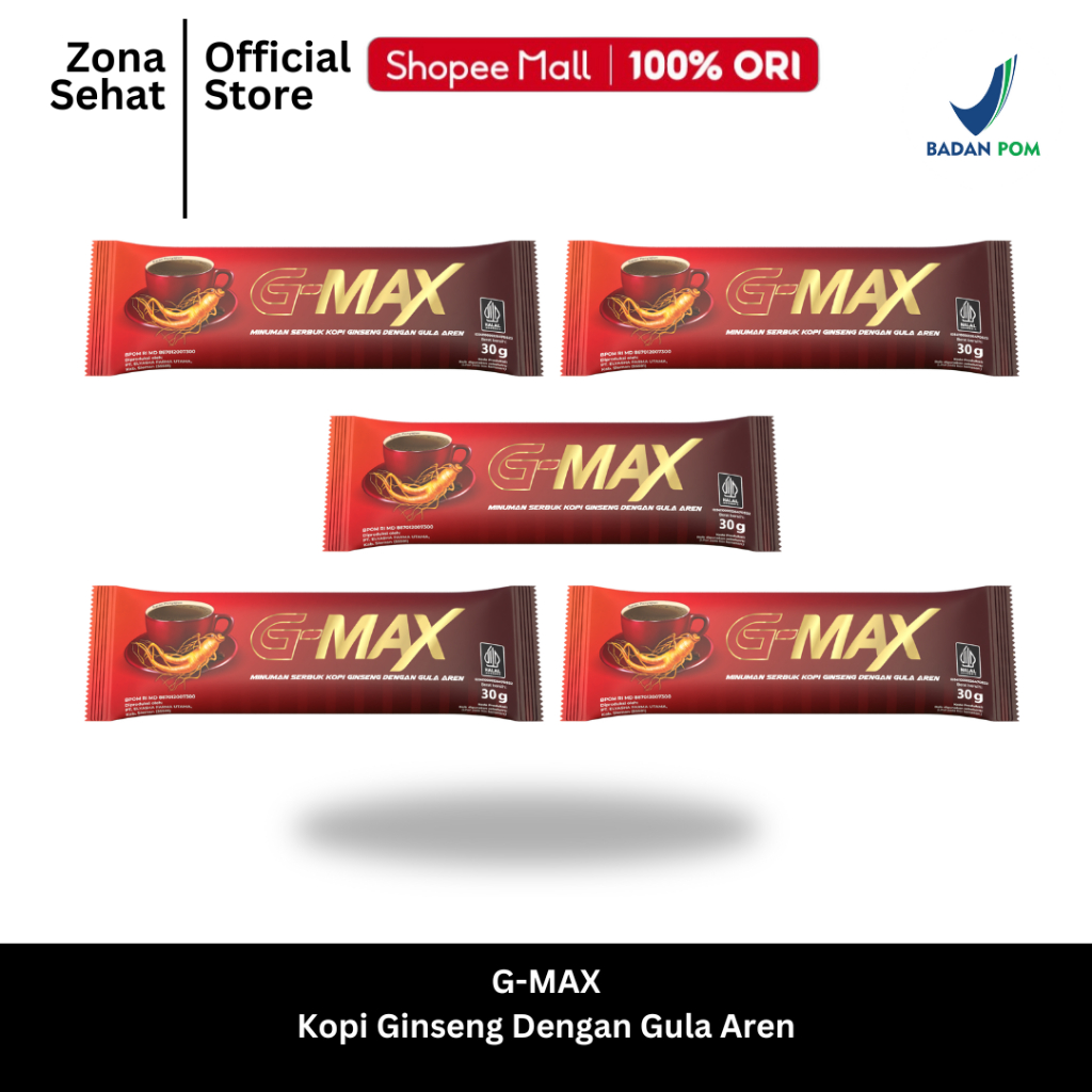 

G-MAX Minuman Serbuk Kopi dengan Gula Aren Halal & BPOM - 5 Saset