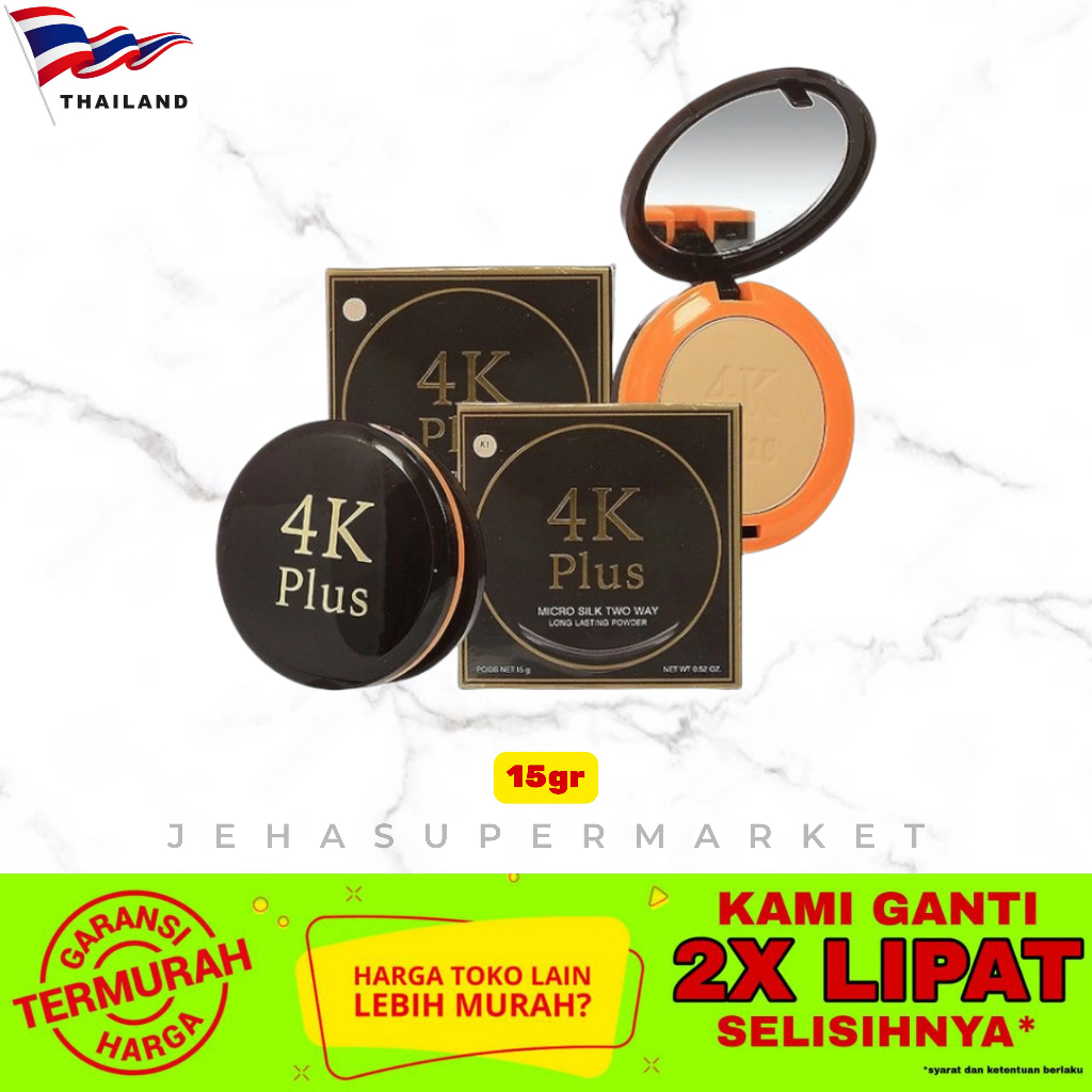 • MAKE UP THAILAND •  4K Plus 5x Micro Silk Two Way Long Lasting Powder 15gr ( Impor / Import Bangko