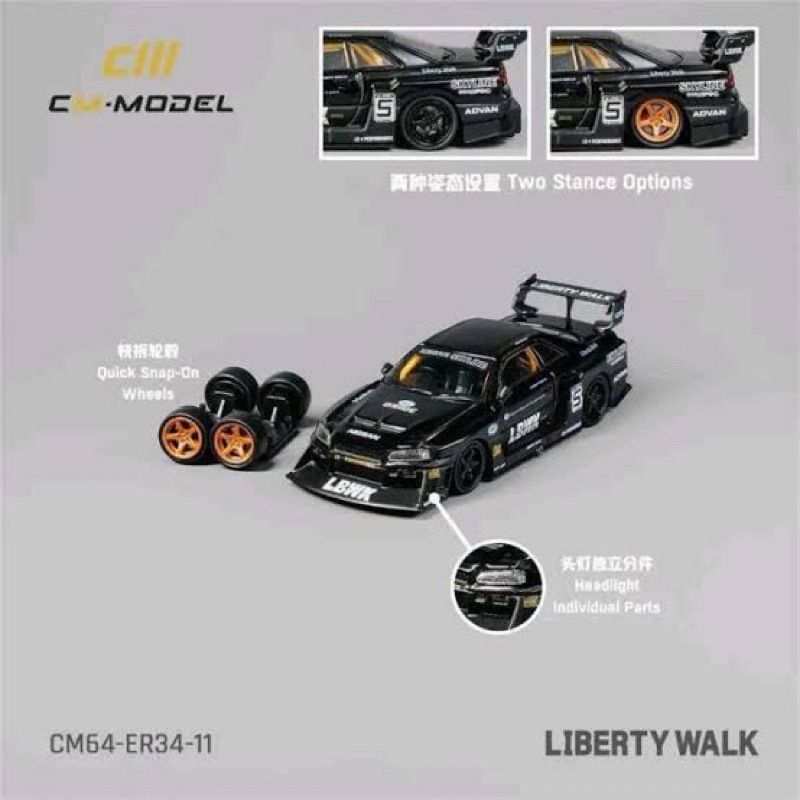 Cm model Nissan skyline r34 Lbwk hitam
