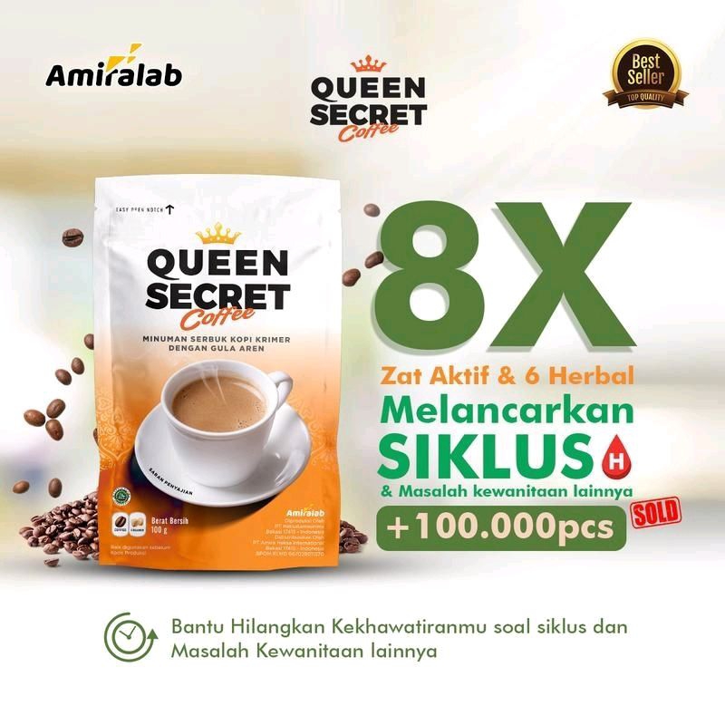 

QUEEN SECRET COFFEE Minuman Kopi Pelancar Menstruasi Wanita Herbal 100 Gr