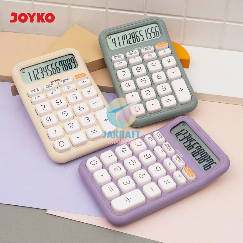 

(1 Pcs) Kalkulator Morandi JOYKO CC-62CO Calculator 12 Digit Ratusan Miliar Big Display Dual Power 112 Steps Mechanical Marshmallow Button