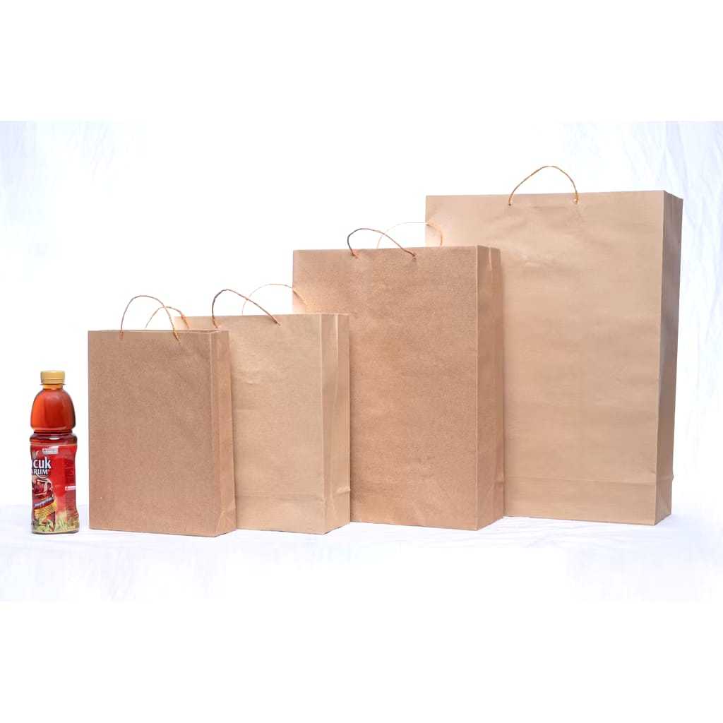 Veiso_Paper Bag Kertas Polos / Paper Bag Kertas Kraft / Paper Bag Kertas Polos Warna Coklat