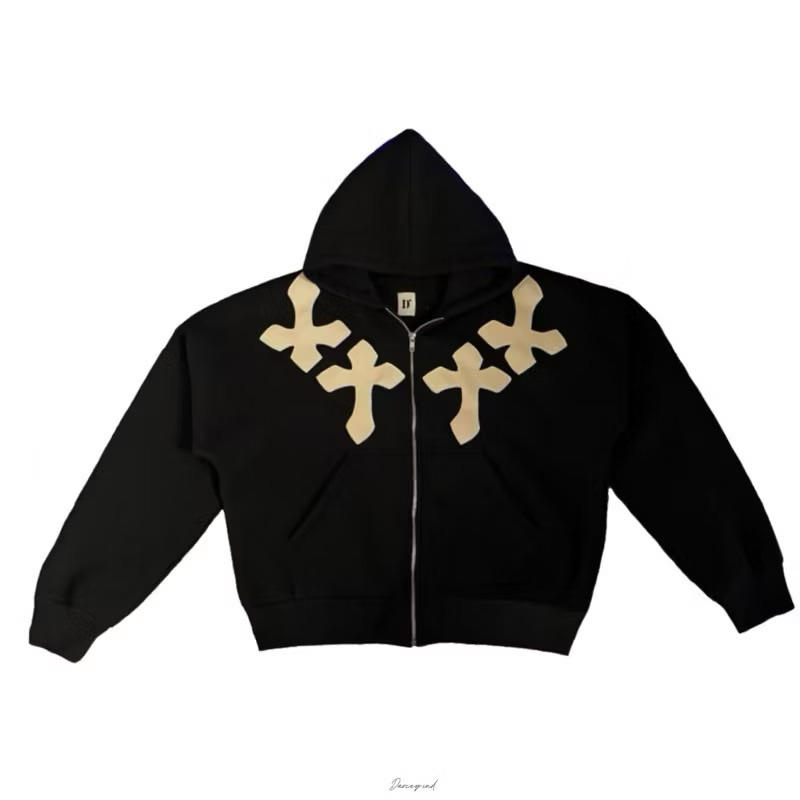 Darcey Zip Black Katun Unisex Nyaman Elegan