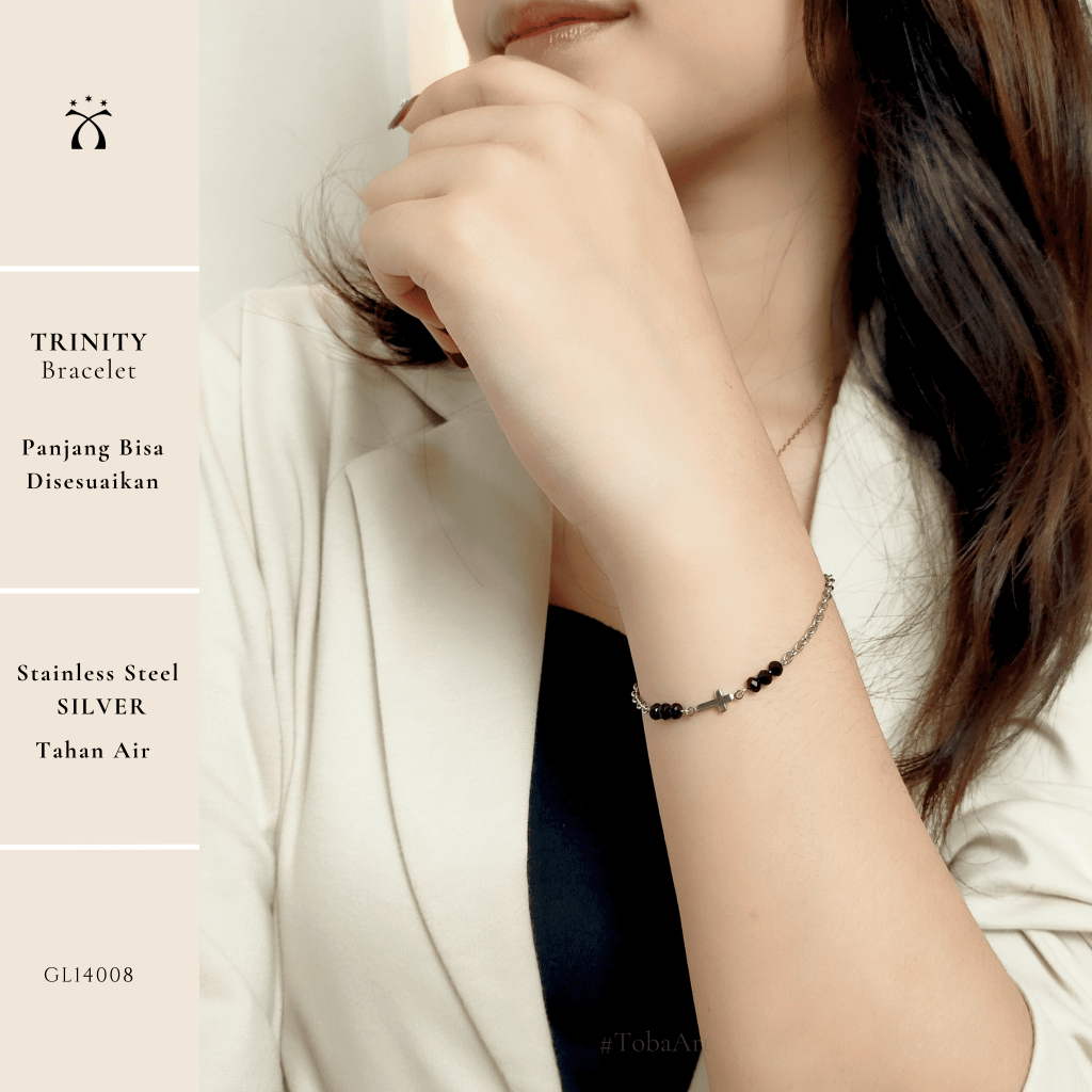 Toba Art - TRINITY BRACELET IN ANTIQUE SILVER STAINLESS STEEL | Anti Karat