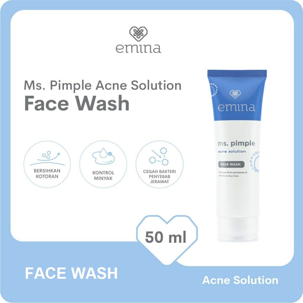 Emina Ms. Pimple Acne Solution Face Wash 50ml – Pembersih Wajah Kulit Berjerawat