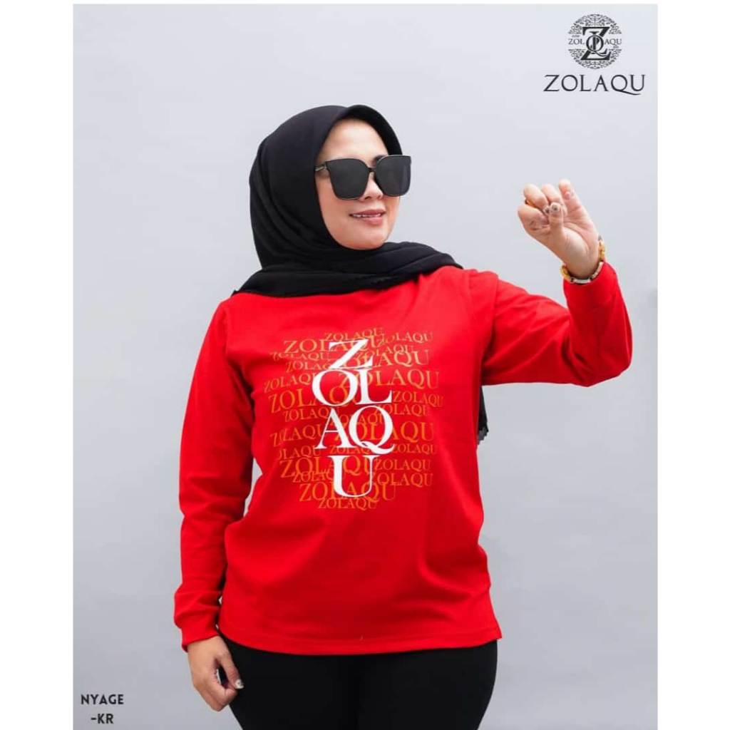 BAJU ATASAN ZOLAQU BAJU WANITA KAOS LENGAN PANJANG TERBARU //KAOS ATASAN CEWEK TRENDY ZOLAQU ANGEL T