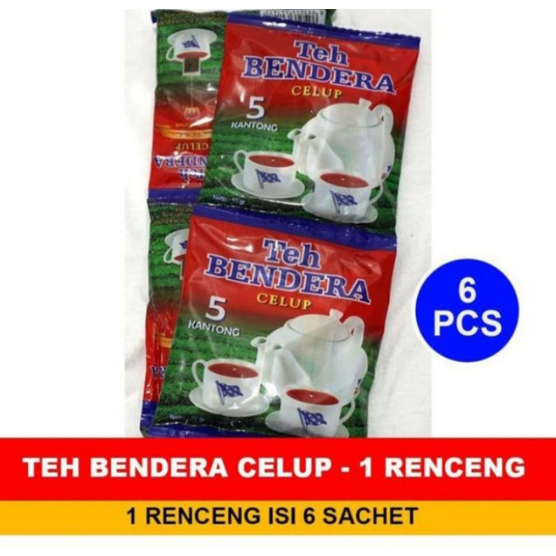 

1 ranceng isi 6 sachet teh celup cap bendera