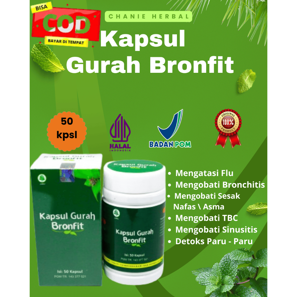 NATURAFIT GURAH BRONFIT Obat Herbal Meredakan Batuk Menahun, dan Melegakan Pernafasan