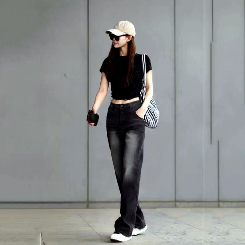 Kulot Jeans Baggy gombrong Wanita Haighwaist Skena//Celana Haighwaist Kulot Baggy Korean Style Hango