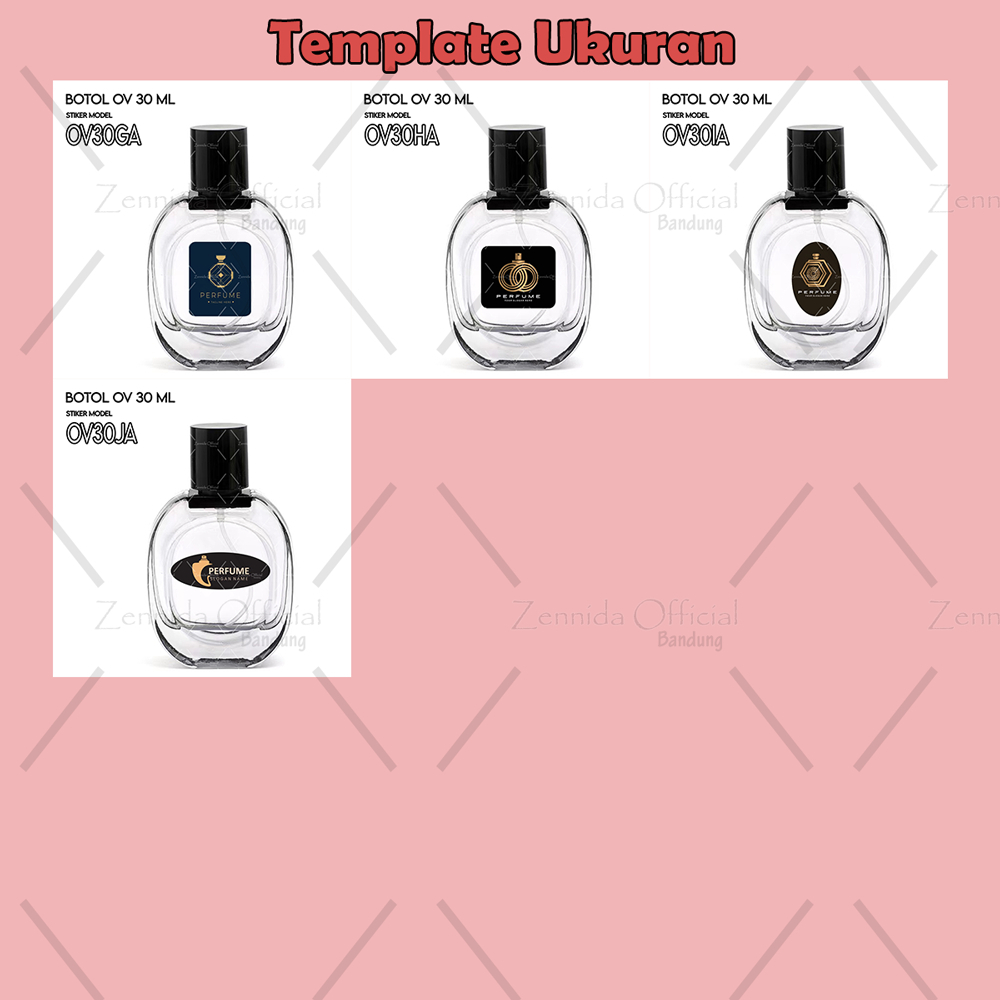 Sticker Label Custom Premium Glossy Stiker Botol Parfum OV 30 ml Oval Parfume