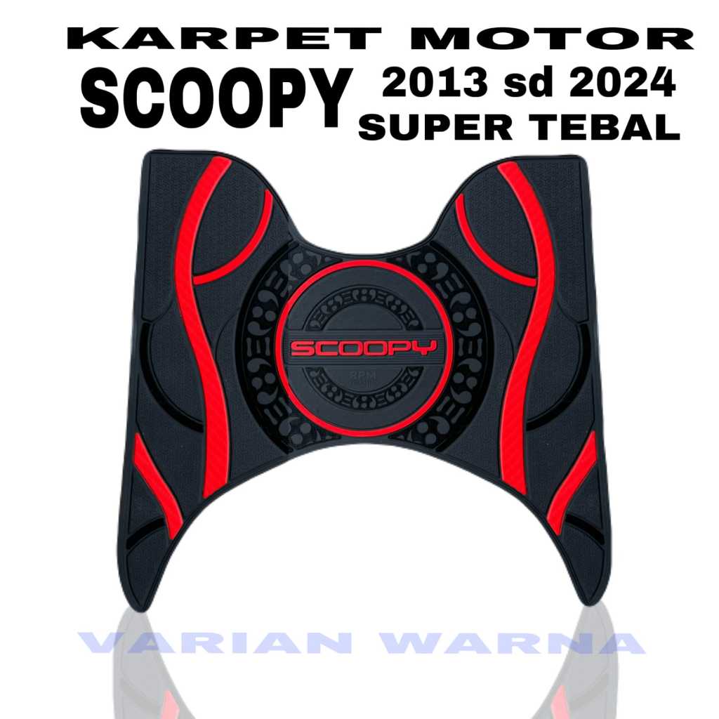 Asly Karpet Motor Scoopy Variasi Scoopy Tahun 2014-2025 Bahan Karet Premium