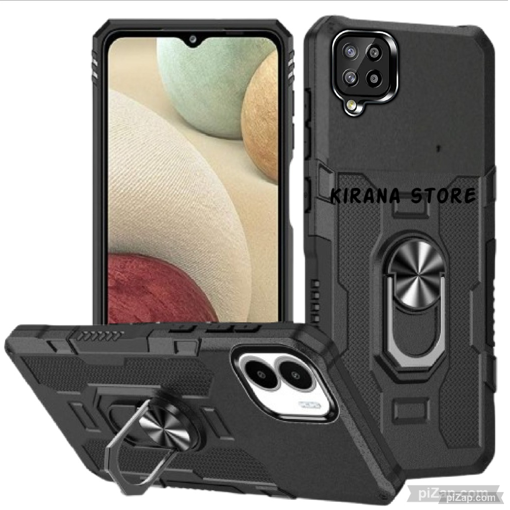 Casing Hp Untuk SAMSUNG A12 SAMSUNG M12 HardCase Robot Kickstand Hybrid Ring Hit Eye Magnet Holder
