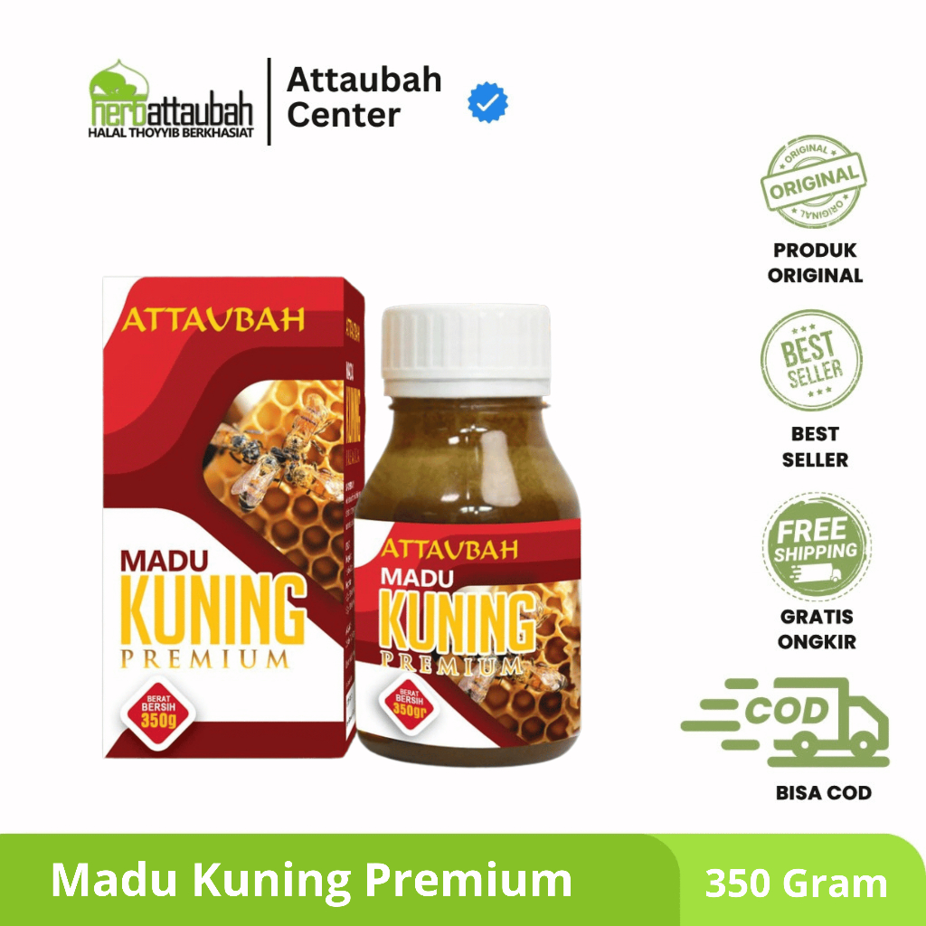 

MPK MADU KUNING PREMIUM 350GR Madu Kuning Sehat Lambung Atasi Maag Asam Lambung Gerd