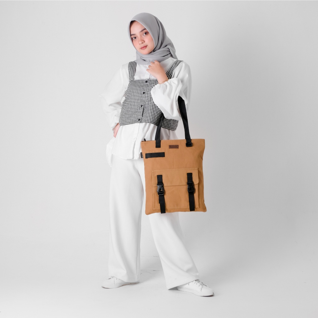 Promo Pamole - Totebag Kanvas Totebag Kerja Totebag Kuliah Penutup Resleting - Unisex - Yarra Series