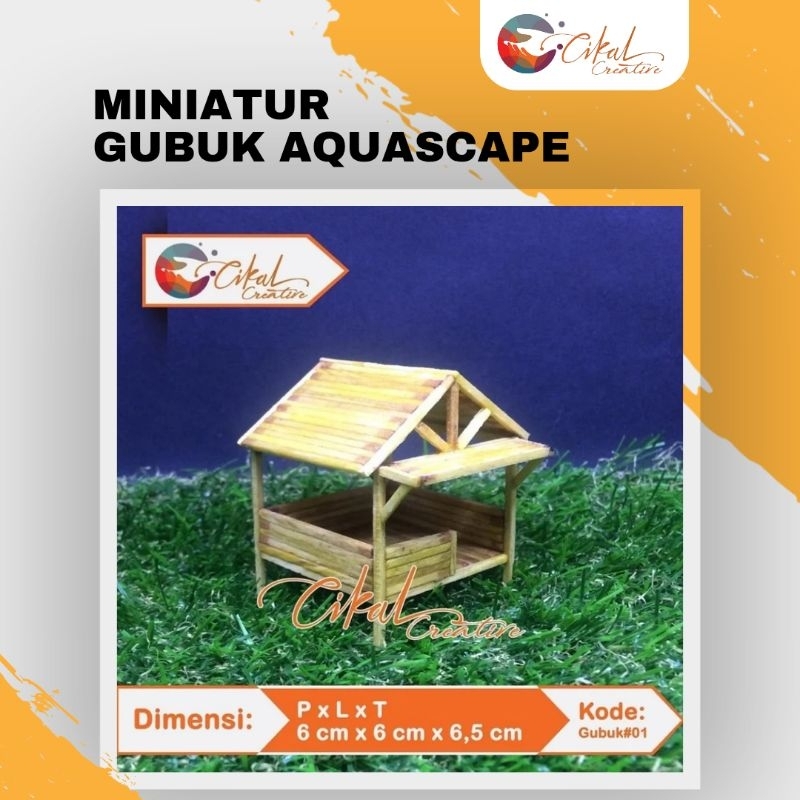 Miniatur Gubuk / Miniatur Rumah / Bonsai Aquascape / Stik Es Krim / Gubuk #01