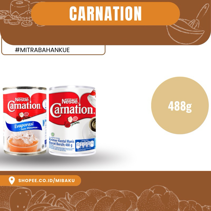 

Carnation Susu Evaporasi & Krimer Kental Manis 488g - Susu Serbaguna untuk Kue & Minuman