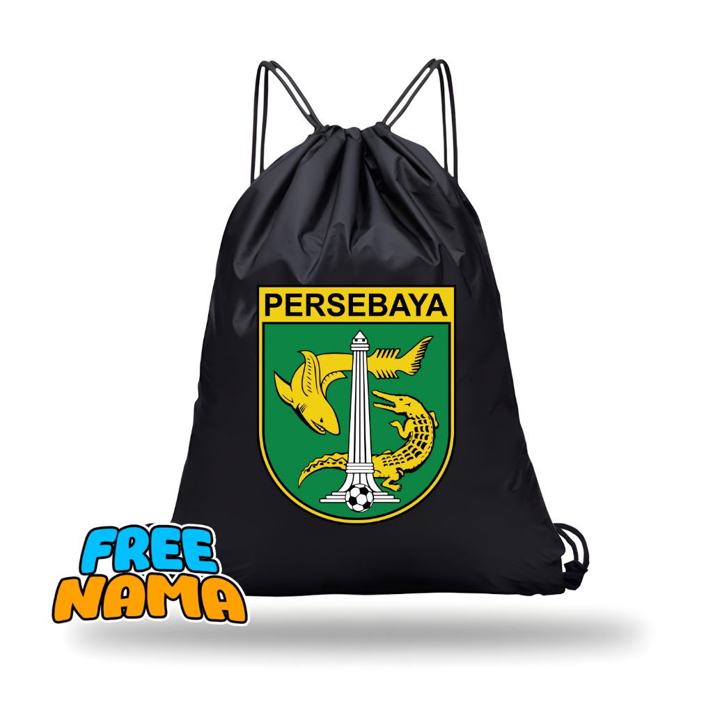 (FREE NAMA) TAS SERUT ANAK TAS SEKOLAH ANAK LOGO KLUB SEPAK BOLA PERSEBAYA SURABAYA