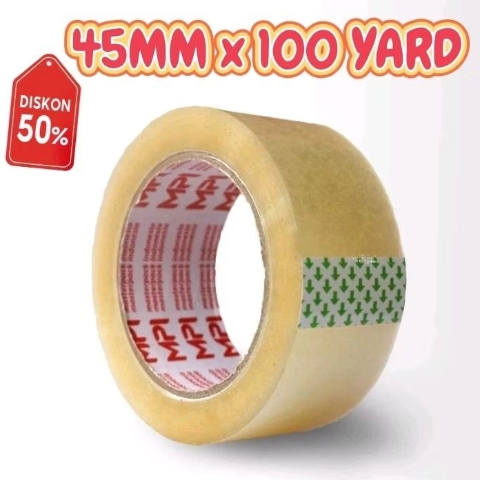 

Lakban Bening Ukuran Panjang 45 mm Panjang 100 Yard Kualitas Bagus Dan Tidak Mudah Putus Merek MPI