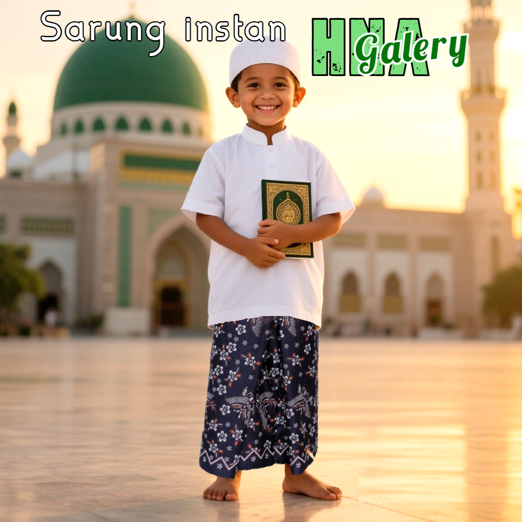 Sarung Instan Anak Usia 2-10 Tahun Motif Batik Gus Iqdam Sarung Anak Model Rok Terbaru