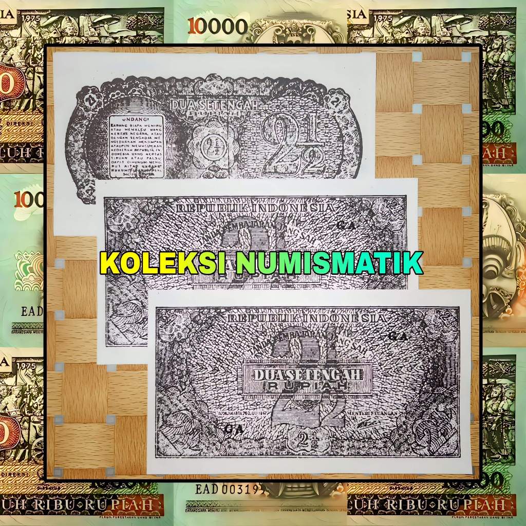 SOUVENIR REPRO UANG KERTAS KUNO INDONESIA 25 RUPIAH ORI III SOEKARNO 1947