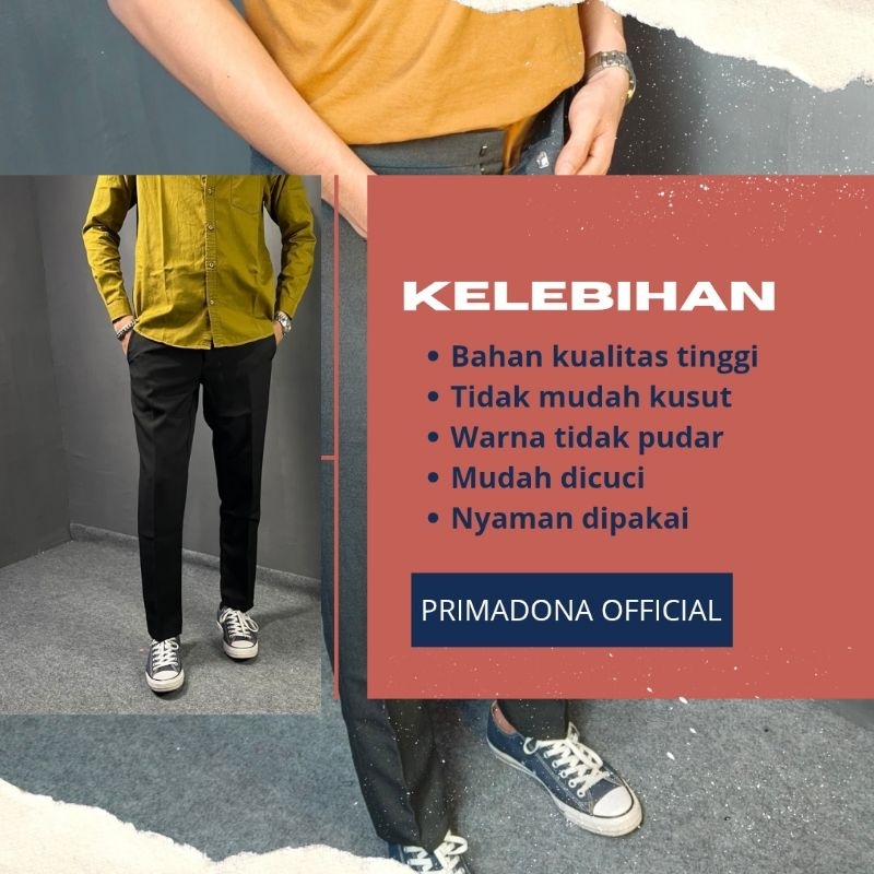 DISKON CELANA KAIN FORMAL CELANA KAIN SLIMFIT PRIA FORMAL CELANA SLIMFIT KANTOR CELANA KAIN HITAM