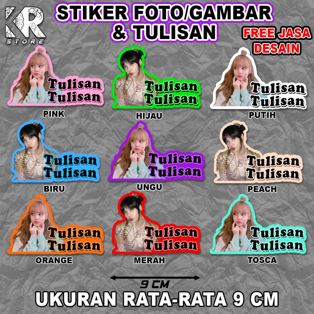 

Sticker Foto dan Nama CUSTOM | stiker aksesoris request | sticker custom | KR STORE
