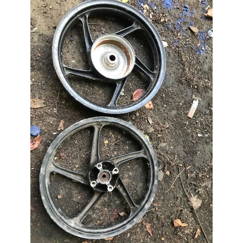 Sepasang Velg Wheel Set Velg Pelk Veleg Pelek Velk Depan dan Belakang Honda Beat Vario Spacy Lama Ol