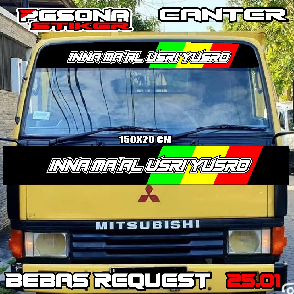 STIKER BISMILLAH KACA DEPAN TRUK RAGASA BEBAS CUSTOM  PSN25.18