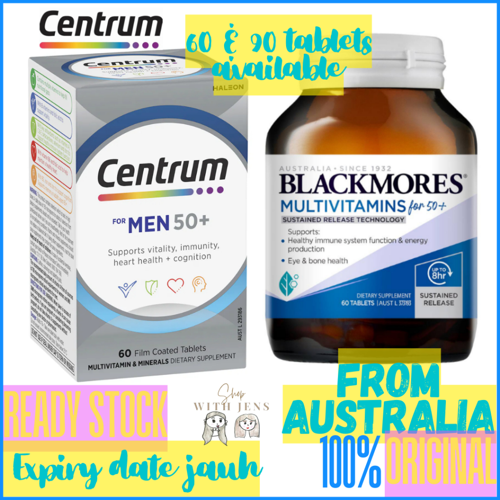 Centrum Men 50+ Daily Multivitamin Supplements 60 Pack / Blackmores Multivitamin for 50+p