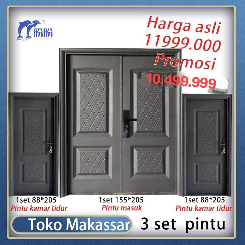 Pintu Baja /Pintu Plat Baja Double Kupu Tarung Utama Pintu Kamar / Pintu Utama
