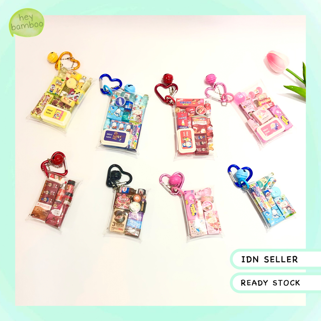 gantungan kunci - snack box bag charm karakter makanan box kecil dengan lonceng lucu - SC001