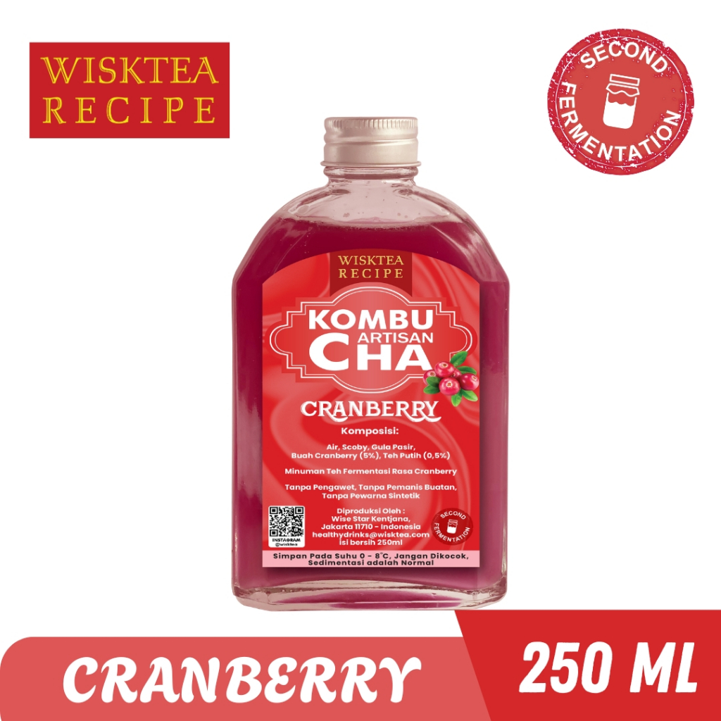 

WiskTea Artisan KOMBUCHA CranBerry | 250ml |