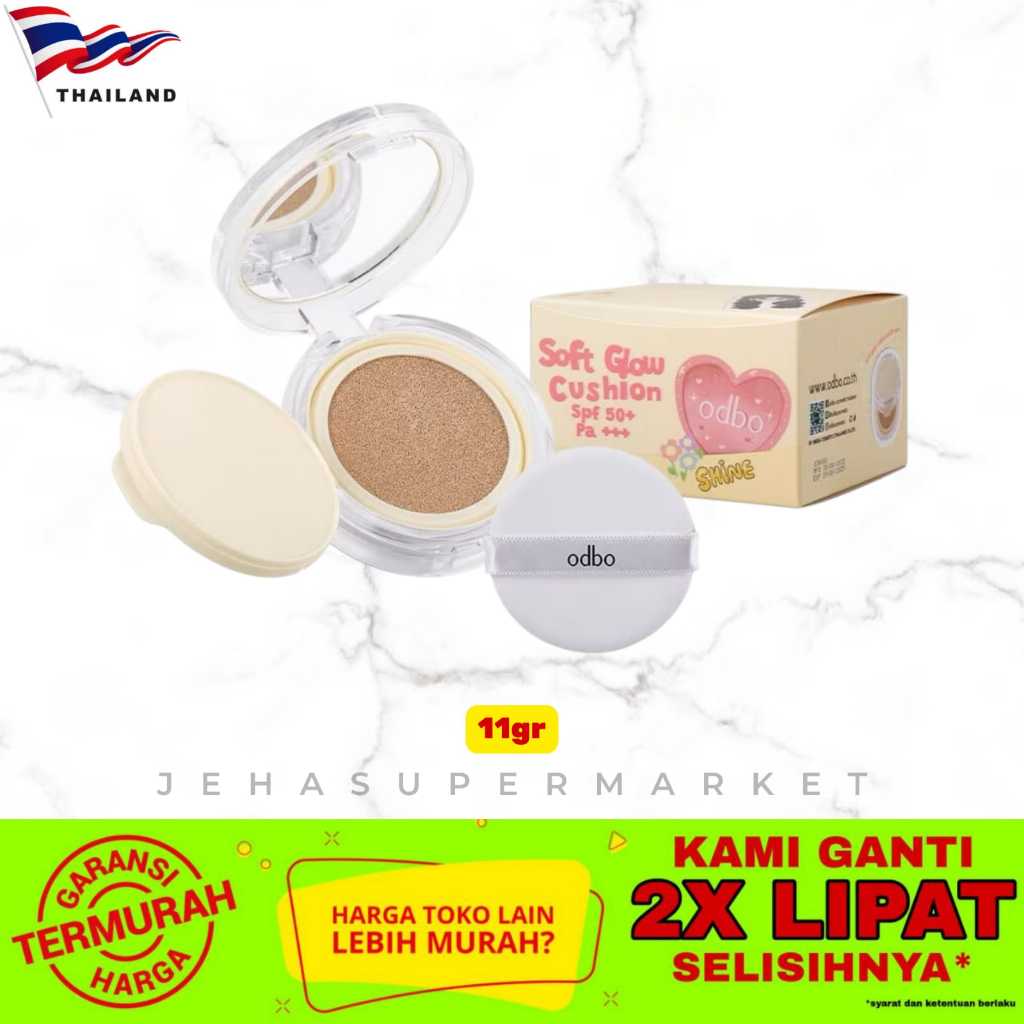 •  MAKE UP THAILAND • Odbo Soft Glow Cushion - Shine SPF 50+++ ( Impor / Import Bangkok )