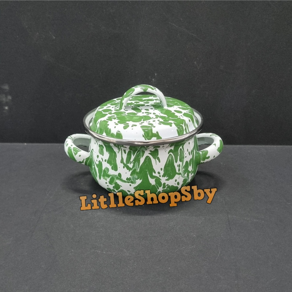 Panci Enamel Kecil Minipot 12cm Blirik Hijau