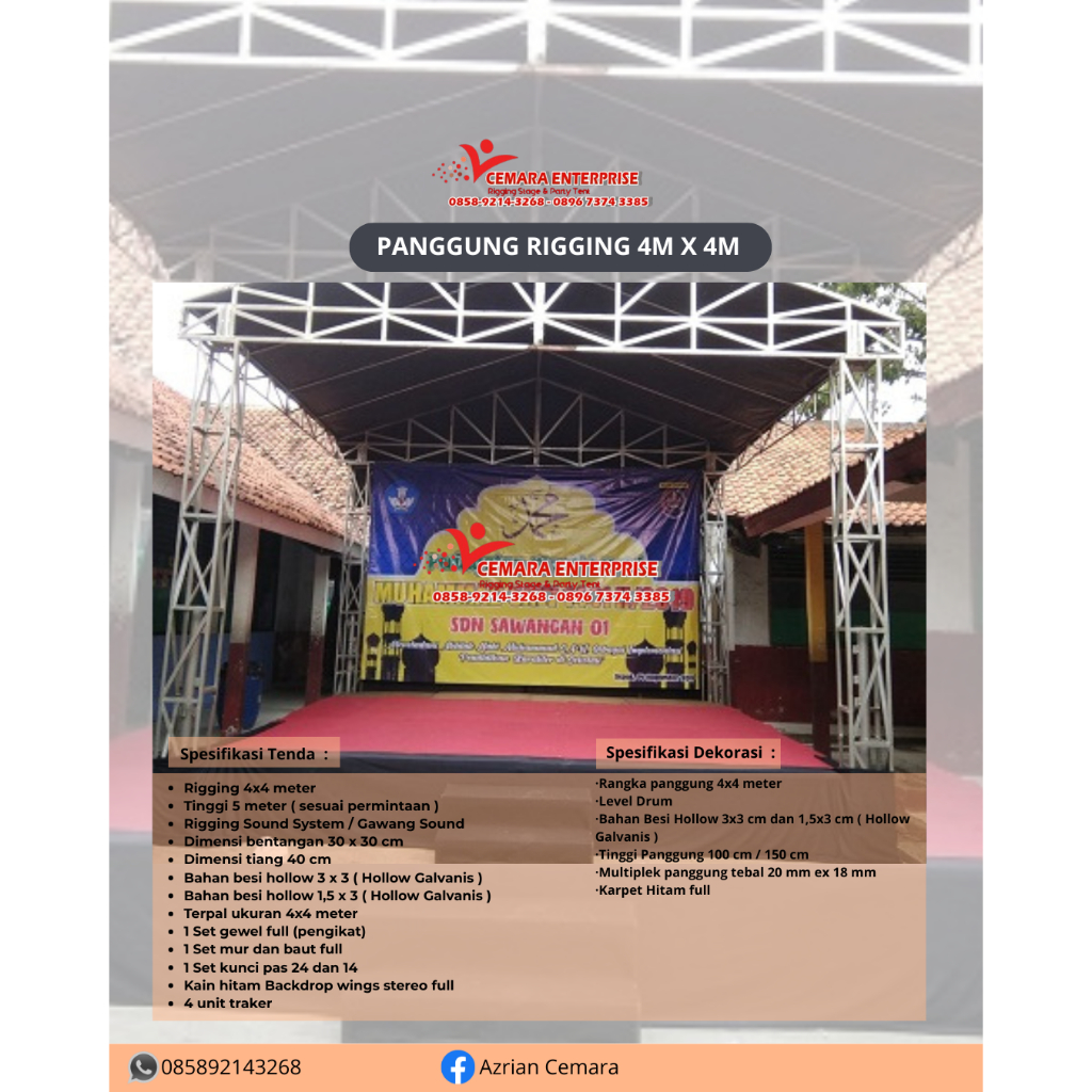 MENJUAL PANGGUNG RIGGING 4M X4M