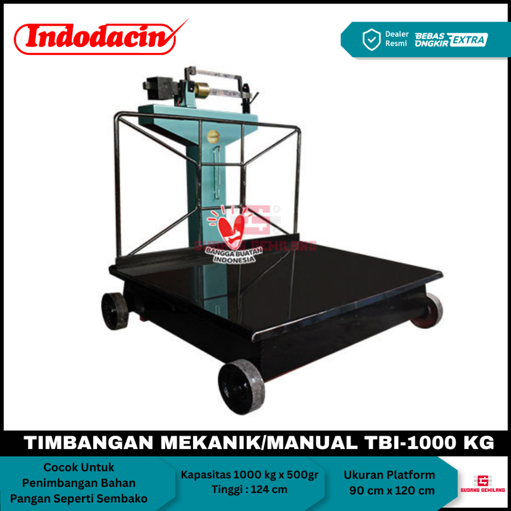 Timbangan Duduk Lantai Barang Mekanik Manual TBI 1000Kg Dacin