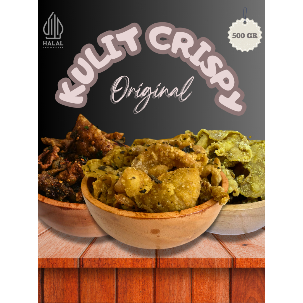 

(500 GR) Kulit Ayam Crispy Rasa Original Asin Daun Jeruk Kriuk Renyah