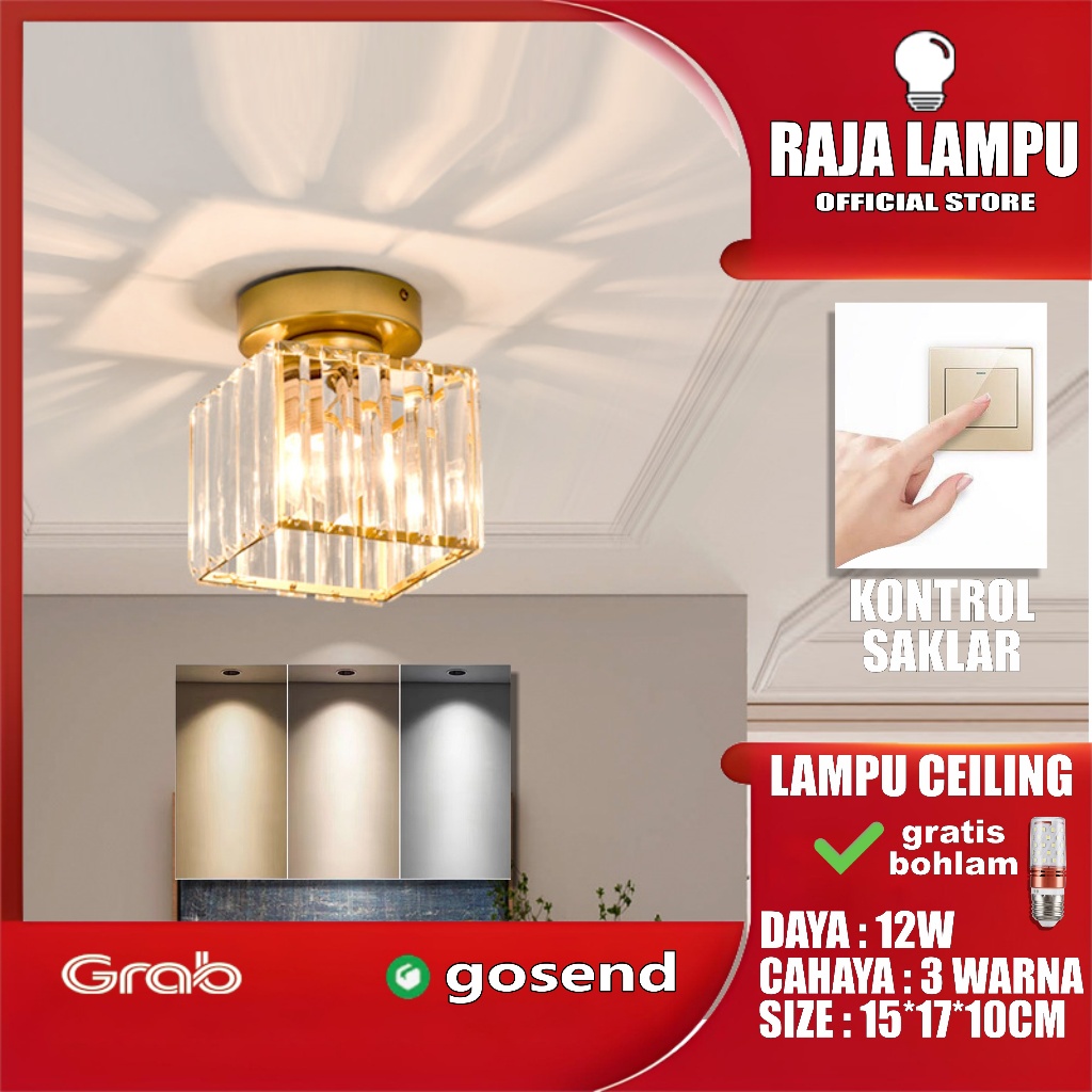 【RAJA LAMPU】Lampu kristal plafon rumah Minimalis/Lampu Kristal Plafon/Lampu Kristal Gantung Mewah Pl