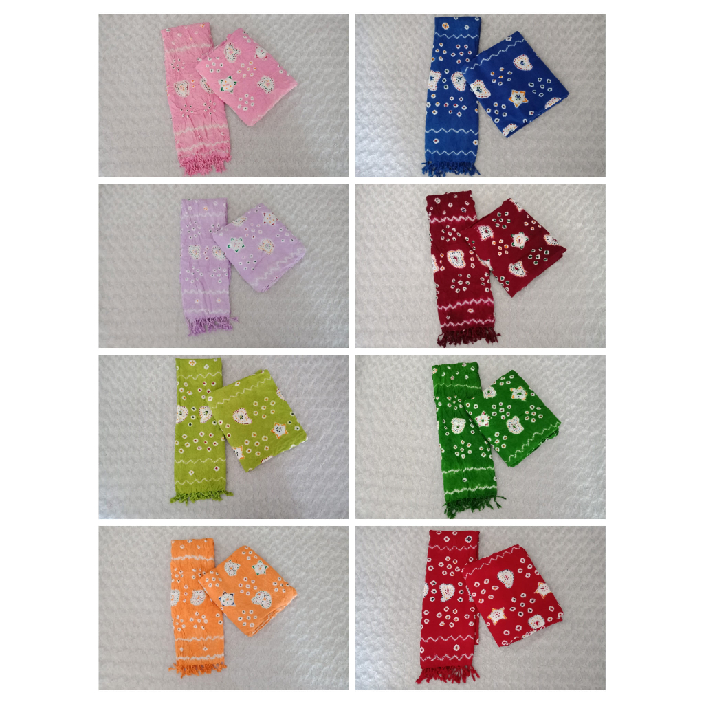 ONE SET Setelan bahan kain jumputan SIRAMAN Kemben Selendang Pengantin