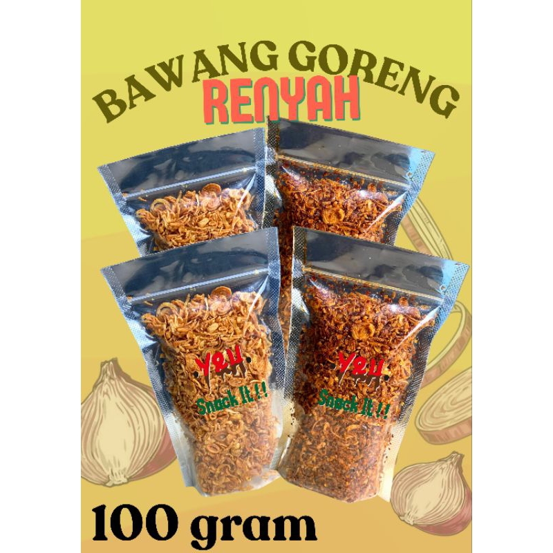 

100gram BAWANG GORENG RENYAH Y&H SNACK IT BAWANG GORENG ASLI TANPA TEPUNG