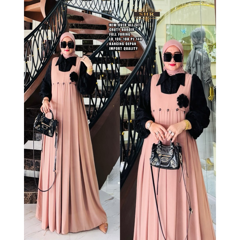 “BY SHR ORI NEW” READY OVERALL SET OVERALL BULU DOMBA CERUTY BORDIR BY SHR ORI QUALIT