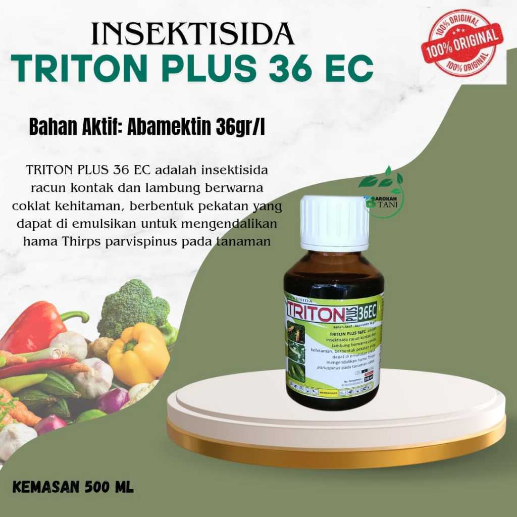 Insektisida TRITON PLUS 36 EC Isi 500 ml Bahan Aktif : Abamektin 36 gr/l