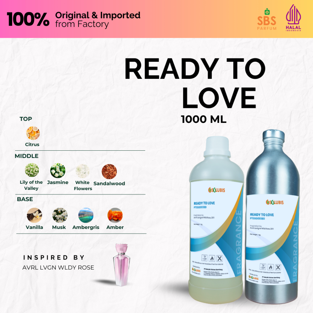 Bibit Parfum Murni Original [Ready to Love] | 1000ml - Inspired by Avril Lavigne Wild Rose - Bibit A