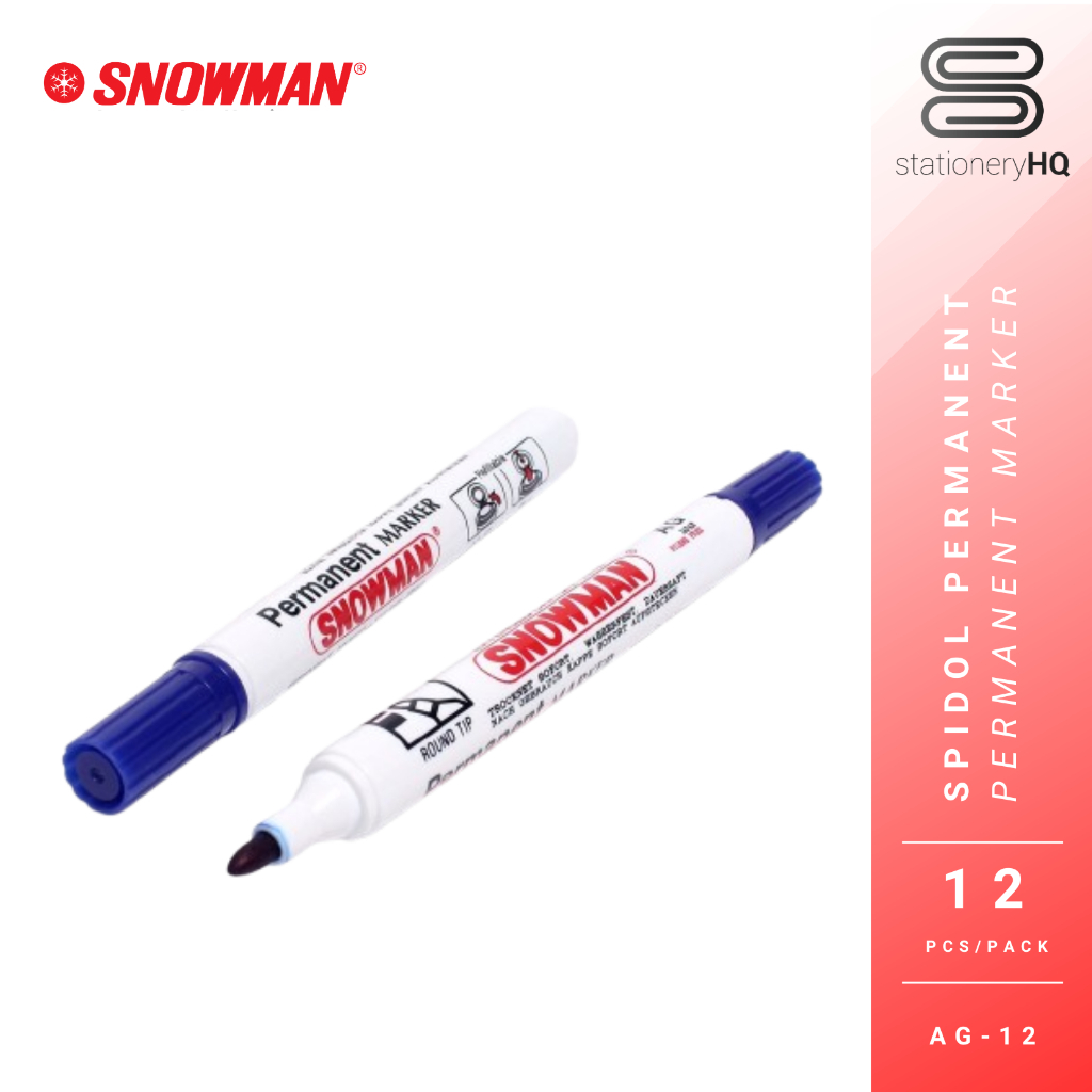 

Ay00! (12 Pcs) Spidol Permanent Marker Snowman AG 12