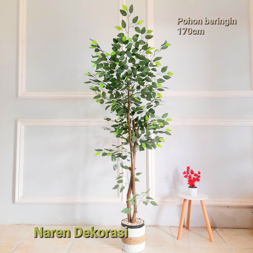 Raflezia Naren Dekorasi Tanaman Hias Beringin Daun Latex ( 2 Batang ) Pohon Palsu Aesthetic Bunga