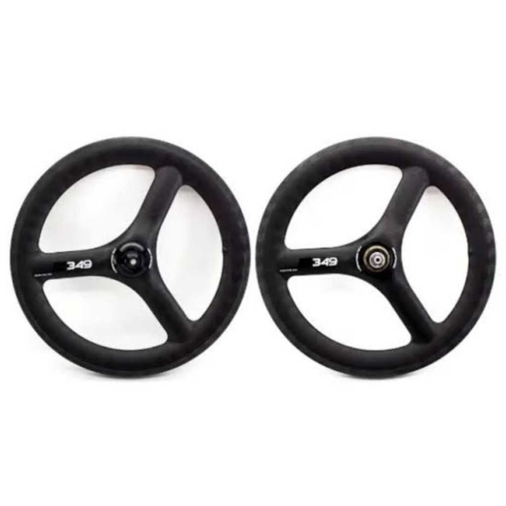 Nautilus Wheelset 3 Spoke Tri Spoke Carbon 16 - 349 Folding Bike Sepeda Lipat