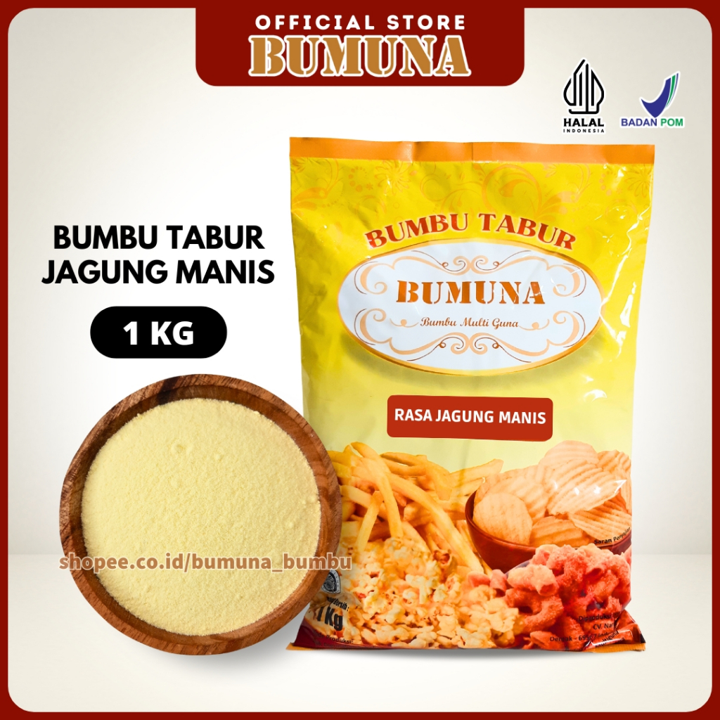 

Bumbu Tabur Jagung Manis 1Kg Bumuna - Bumbu Cemilan Kripik