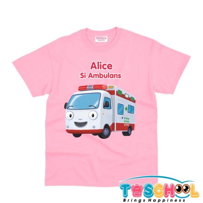 BAJU ANAK KAOS ANAK TAYO ALICE AMBULANCE THE LITTLE BUS