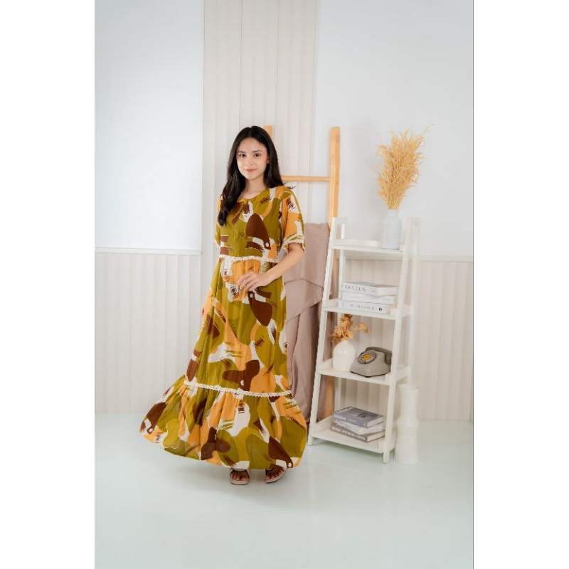 Homey dress By Al-Hakim Ori/daster rumahan/daster ibu hamil dan menyusui/daster panjang lengan pende